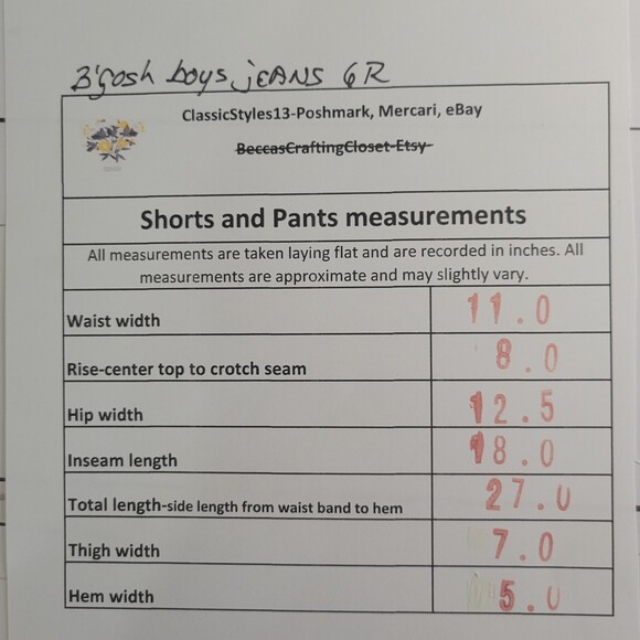 Osh Kosh B'gosh boys straight leg jeans size 6R - Picture 8 of 8